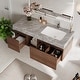 preview thumbnail 12 of 15, 48" Mid Century Single Bathroom faux marble Vanity with Top, Solid Wood, Floating Vanities for Bathroom - 47.6" x 19.6"