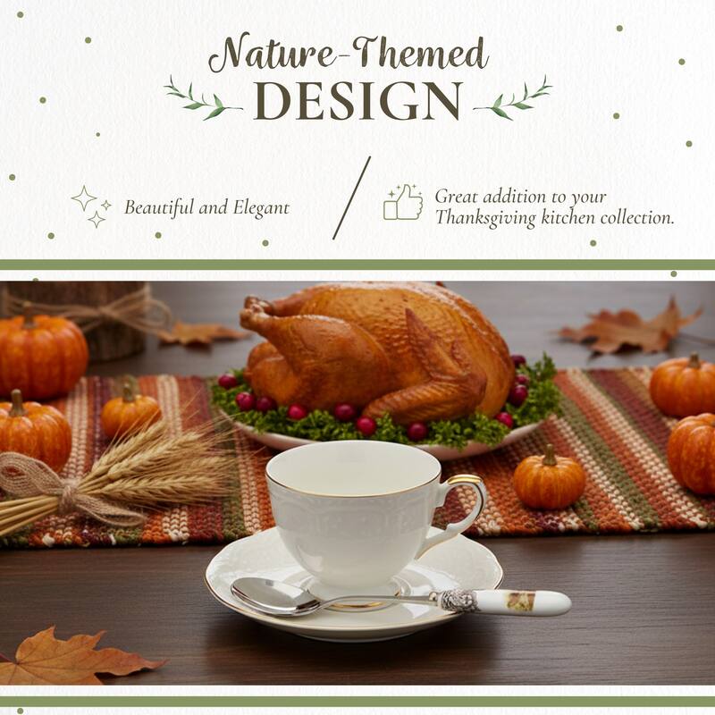 Spode Woodland Set of 6 Teaspoons Assorted Motifs - 6"