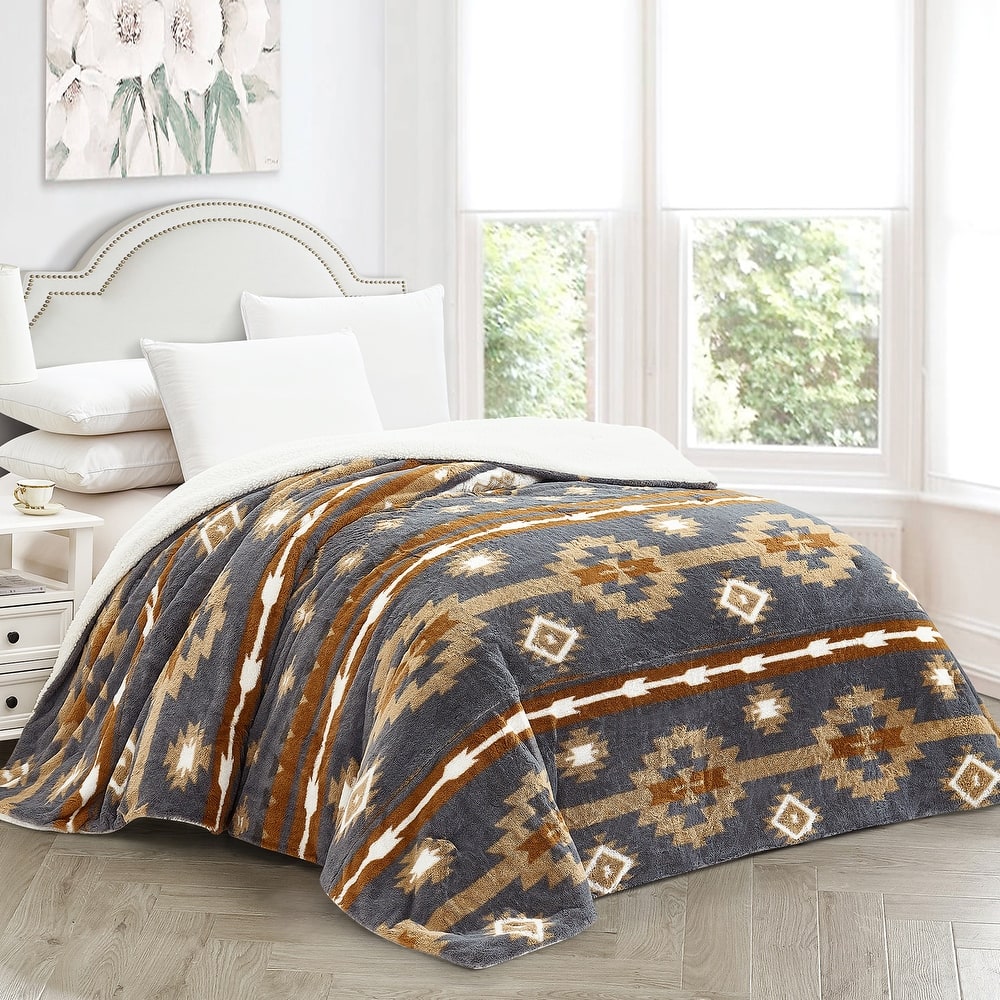 Southwest faux fur comforter