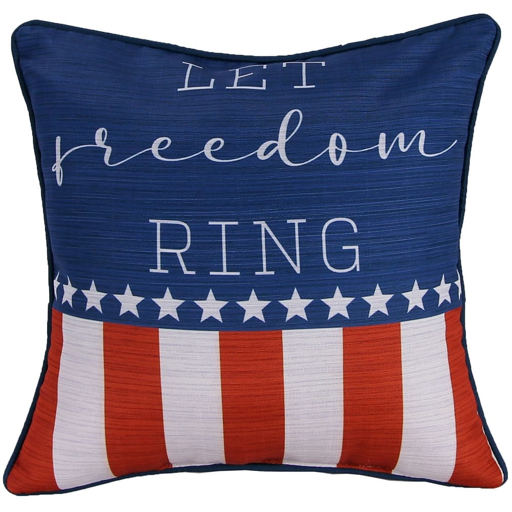 18" x 18" American Flag Indoor Throw Pillow with Welt