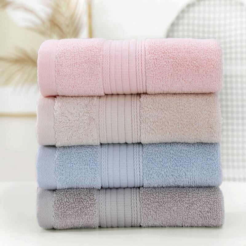 Solid Striped Hand Towel Set 13" x 29" Cotton Soft Absorbent Towels for Bath, Hotel, Spa