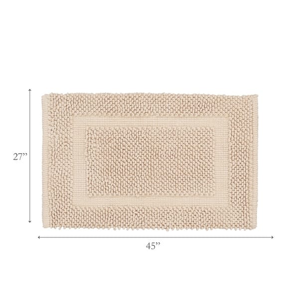 dimension image slide 23 of 30, Sophie Border Ultra-plush Chenille Non-Slip Cotton Bath Mat