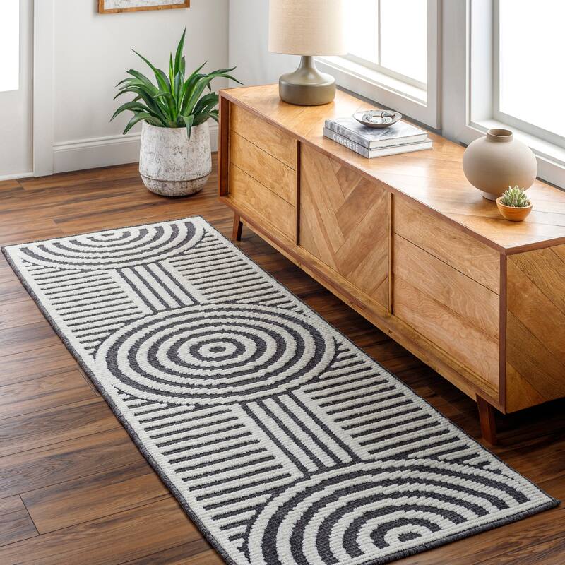 Livabliss Remi Mod Stripe Machine Washable Area Rug