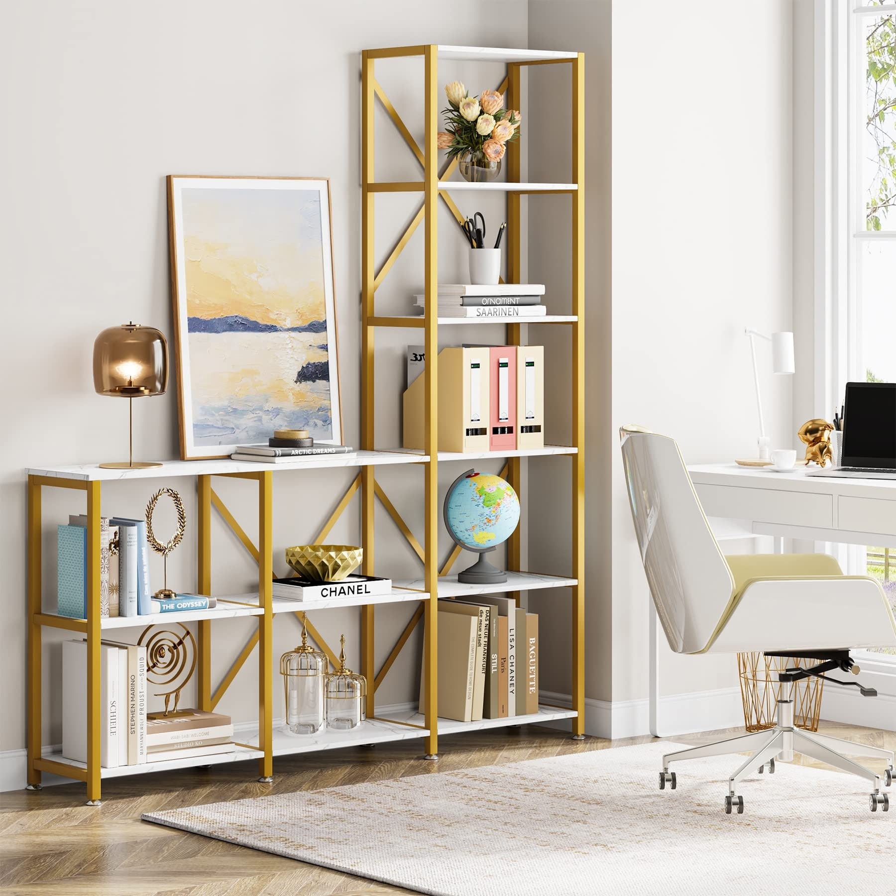 Corner shop etagere gold