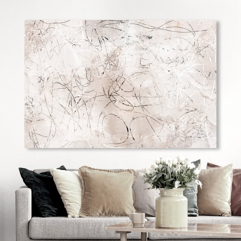 Wynwood Studio Abstract Yeso Dreamer White and Beige Modern & Contemporary Wall Art Canvas Print
