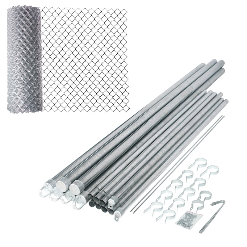 ALEKO Galvanized Steel Chain Link Fence 4X50 Feet Complete Kit