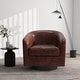 preview thumbnail 5 of 186, Modern Upholstered Barrel Chair Swivel Accent Chair for Living Room Faux Leather - Red Brown/PU