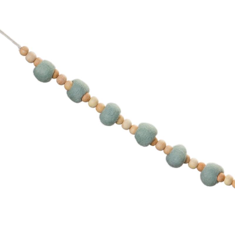 Wood Beaded String Garland (Set of 2) - Blue