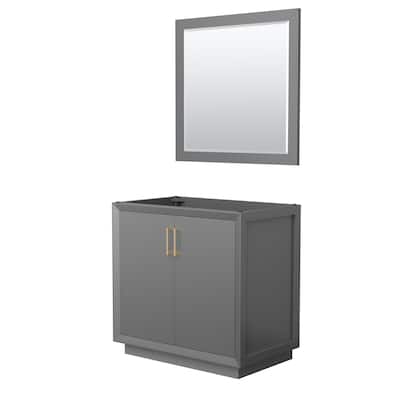 Strada 36-Inch Single Vanity Cabinet, 34-Inch Mirror