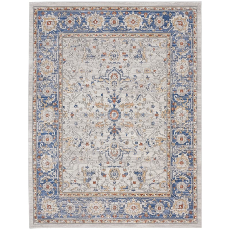 New Concept Washables Series 4 Indoor only Persian Area Rug - 7' 10" x 9' 10" - Blue/Cream - Rectangle
