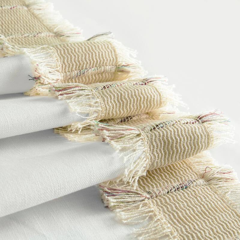 Exclusive Fabrics Bordered Textured Cotton Curtains For Bedroom & Living Room Curtains - Single Panel Drapes