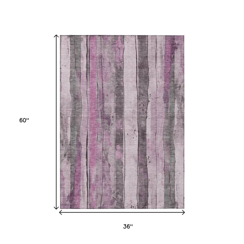 HomeRoots Striped Transitional Rectangle Outdoor Rug