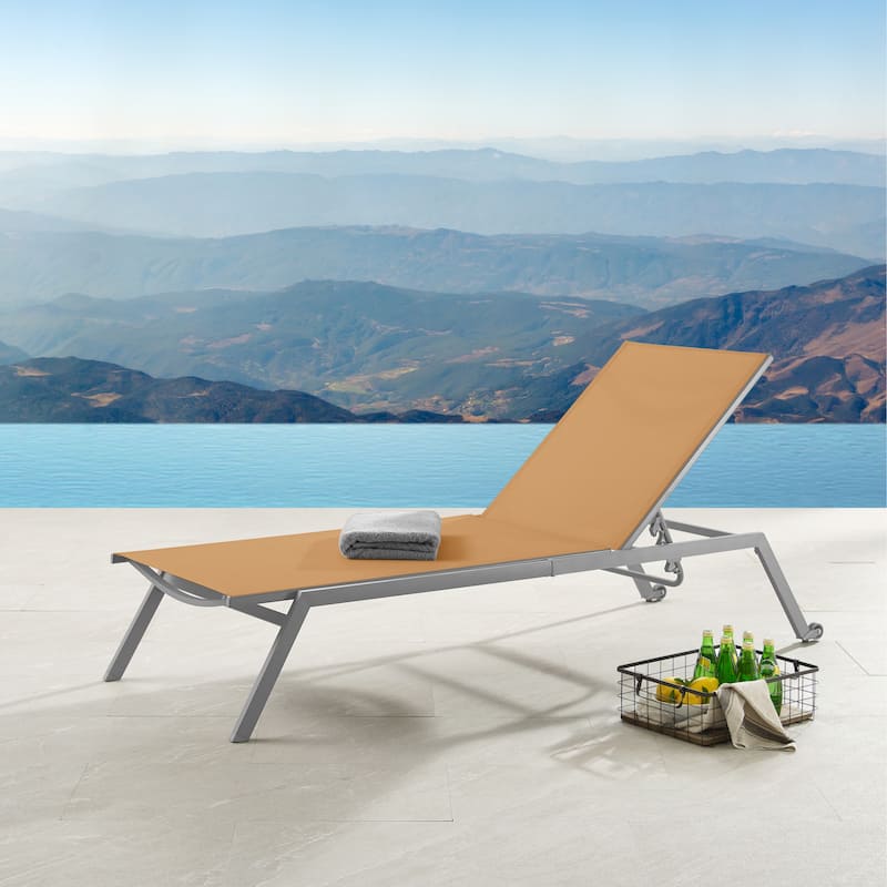 Corvus Torino Adjustable Sling Fabric Patio Chaise Lounge