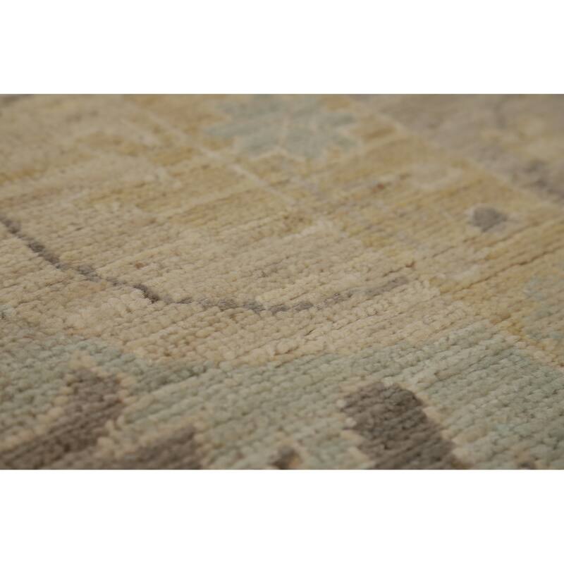 Hand Knotted Oriental 100% Wool Carpet Transitional All-Over Greys & Charcoal Oushak Area Rug - 12' 1'' X 9' 7''