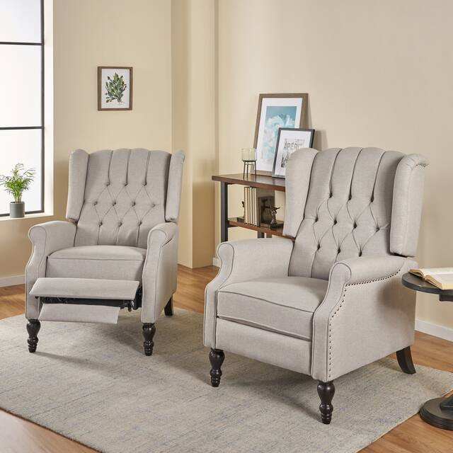 Walter Contemporary Tufted Fabric Recliner (Set of 2) by Christopher