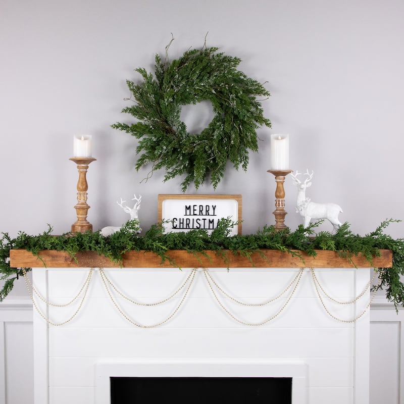 15' x 0.25" Celestial Gold Lame Beaded Artificial Christmas Garland