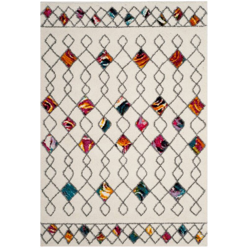 SAFAVIEH Fiesta Shag Soniea Abstract Rug - 6'7" x 9'2" - Cream/Multi