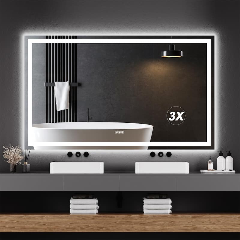 20x28 LED Bathroom Mirror with Lights - Silver_60"*36"_Frameless