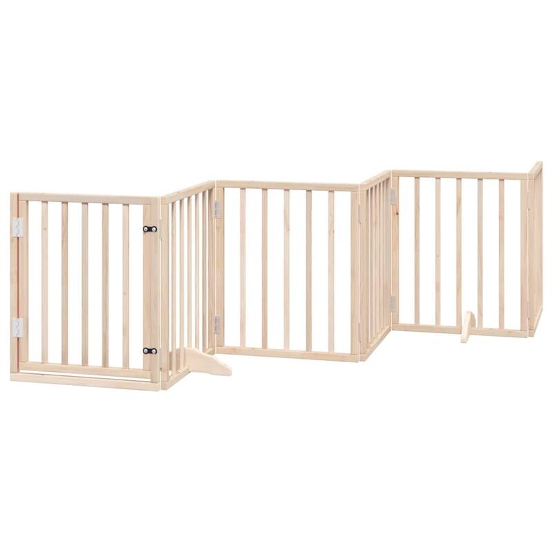vidaXL Dog Gate Foldable Poplar Wood