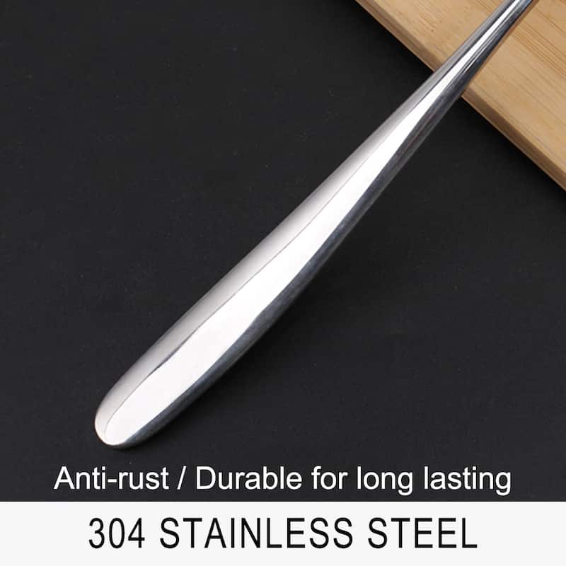 Stainless Steel Soup Ladle Spoon Peach Shape Design Kitchen Cookware - 9.8" x 2.8"(L*W)