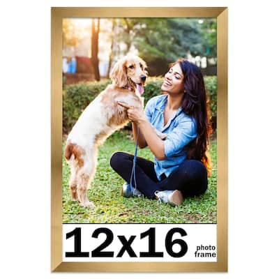 12x16 Frame Gold Bronze Modern Solid Wood Picture Frame | 0.75 Inch