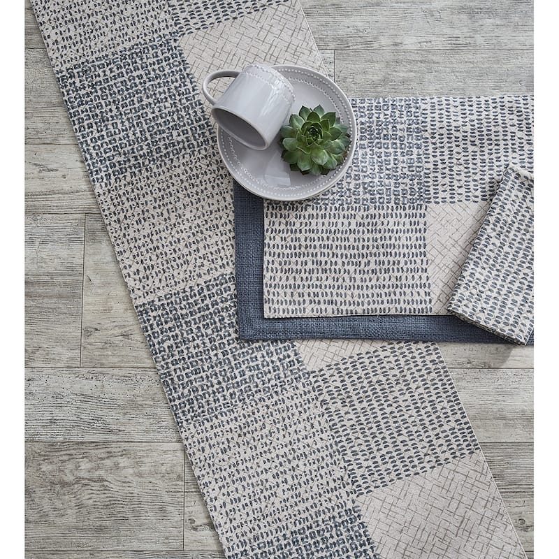 Split P Criss Cross Slate Gray Table Runner 72"L - 15" x 72"