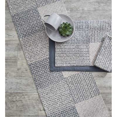 Split P Criss Cross Slate Gray Table Runner 72"L - 15" x 72"