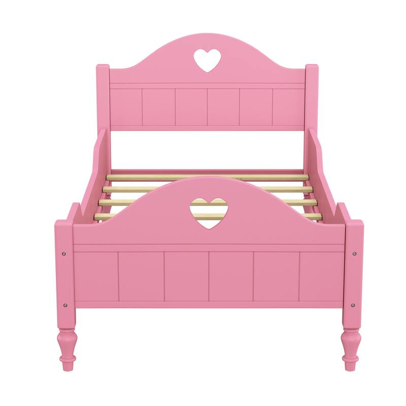 Toddler Bed with Side Safety Rails and Headboard and Footboard Bed