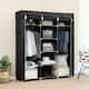 Portable Clothes Rack Closet with Cover and Hanging Rod - 150*45*175CM 9-Lattices - Black