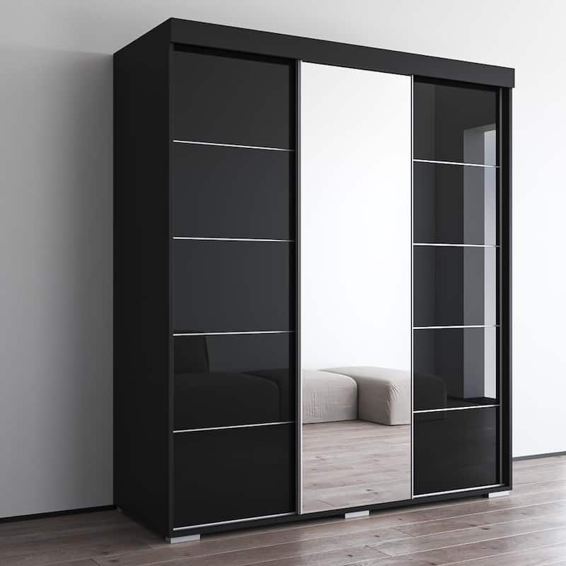 Aria Modern 3-door Wardrobe Armoire with Mirror