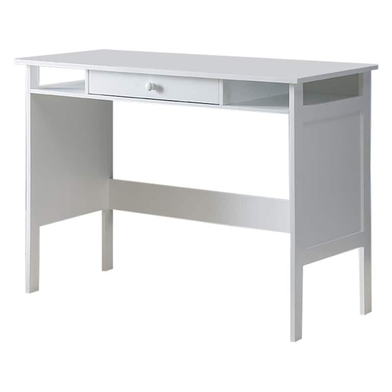 Home & Office Parsons Wood Desk with Drawer, White