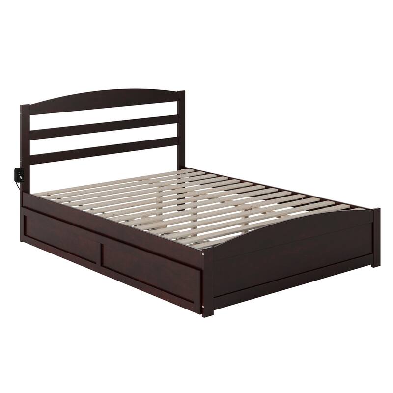 Warren Solid Wood Platform Bed with Footboard and Twin XL Trundle