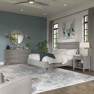 Roundhill Furniture Clelane Wood Bedroom Set with Bed, Dresser