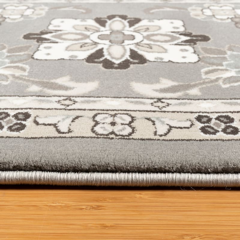 Gertmenian Majestic Moena Traditional Oriental Floral Medallion Wide Border Area Rug