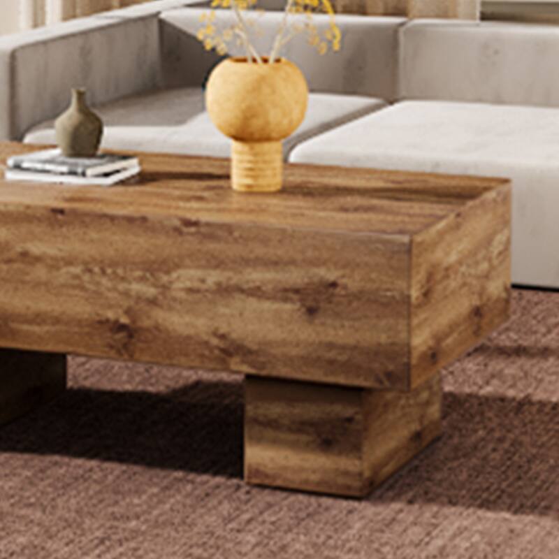 43.3" Modern Rectangular Coffee Table with Sturdy MDF Support Legs for Living Room