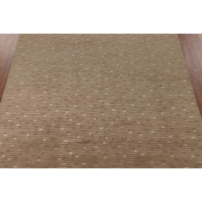 Nepalese Modern Area Rug Hand-Knotted Wool Carpet - 9'3" x 11'10"