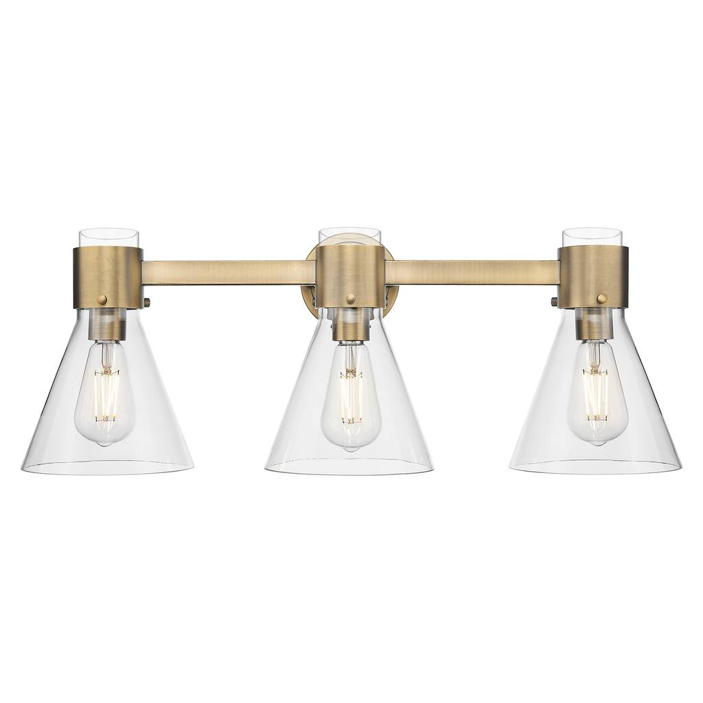 Innovations Lighting 464-3W-G464C-7CL Lawton Cone 3 Light 24" Wide