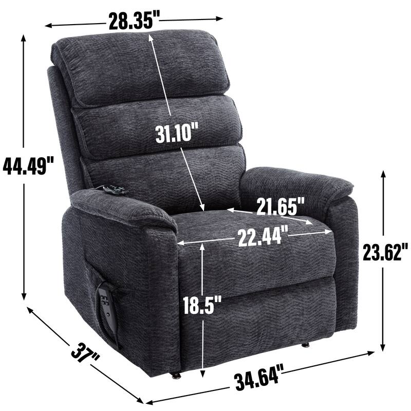 Dual Motor Infinite Position Power Lift Recliner Chair with Heat Massage & Power-Remote