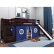 preview thumbnail 1 of 10, JACKPOT Contemporary Low Loft Twin Bed with Stairway, Slide and Tent