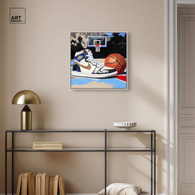 Basketball Court Blues Canvas by Art Remedy