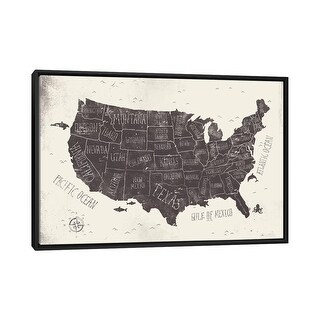 iCanvas "USA" by Mike Koubou Framed