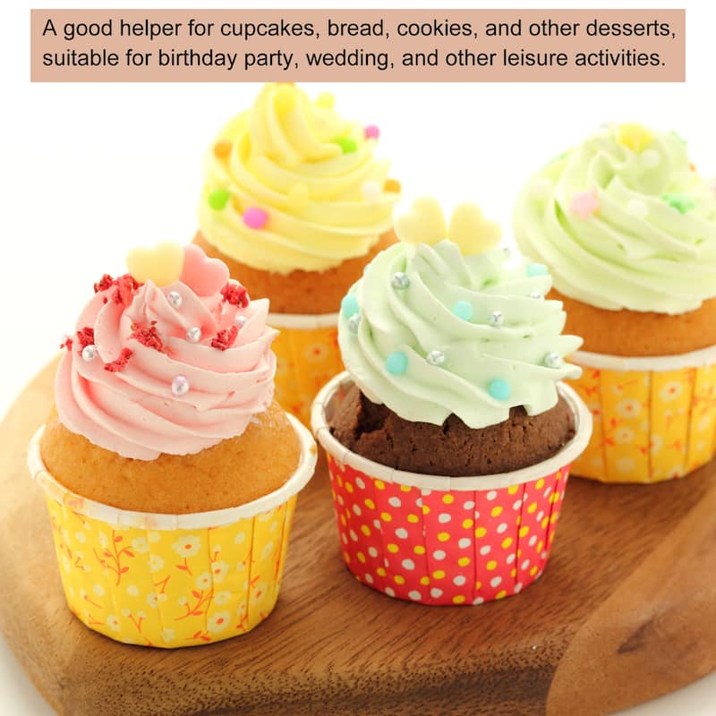 50 Pcs Standard Cupcake Cups Oven Safe Baking Cups