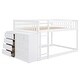 preview thumbnail 11 of 14, Full Over Full Wood Floor Bunk Bed with 4 Drawers and 3 Shelves, White