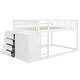 preview thumbnail 10 of 14, Full over Full Bunk Bed with 4 Drawers and 3 Shelves, White