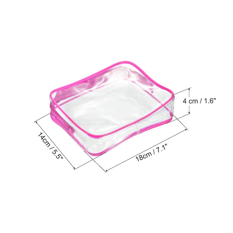 3Pcs Clear PVC Toiletry Bag Makeup Pouch with Zipper