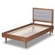 preview thumbnail 15 of 18, Seren Mid-Century Modern Fabric Upholstered and Wood Twin Platform Bed