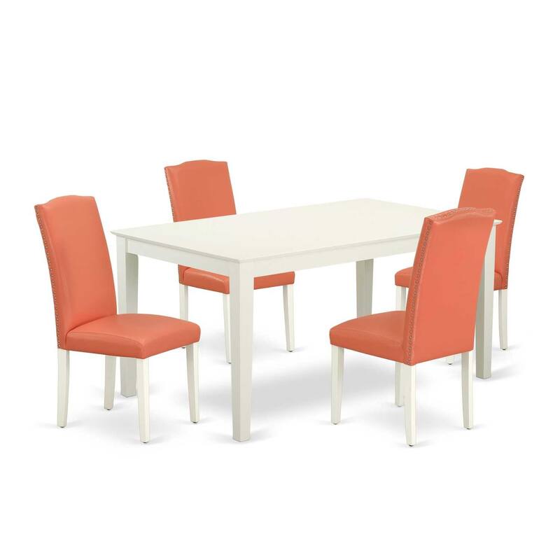 Dining Room Set Pink Flamingo 5pc Table & Chairs Art Nouveau Design 60"