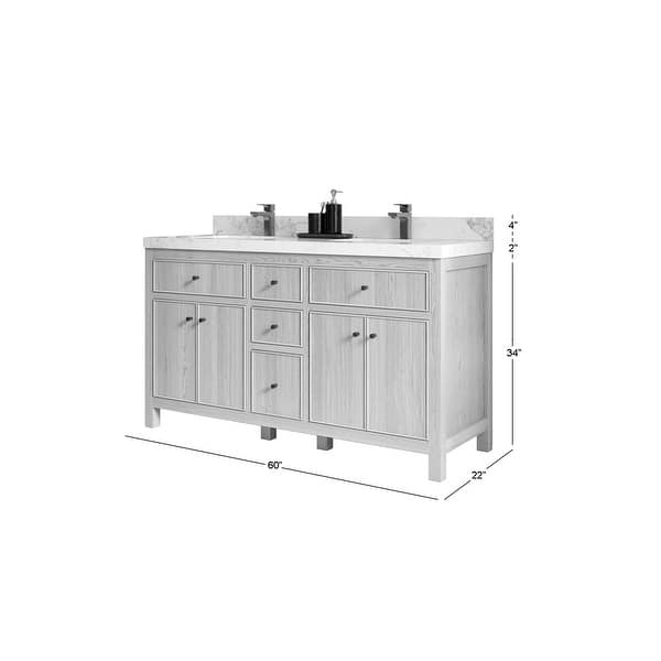 Willow Collections 60 x 22 Sonoma Oak Wood Double Sink Bathroom Vanity