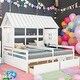 preview thumbnail 11 of 16, Twin House Platform Beds with Drawers, Side-by-Side