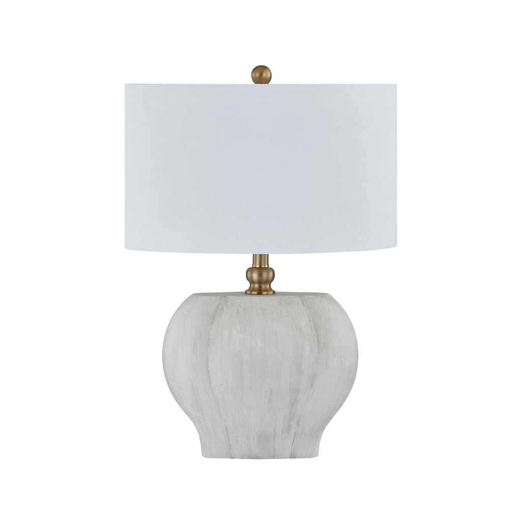 Ramsey 25" Table Lamp with Linen Shade, Off-white/Gray (Set of 2)